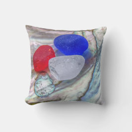 パステルシェルのシーガラス クッション