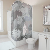 パステルシェードのグレーとピンクのシャワーカーテン シャワーカーテン (インサイチュ)