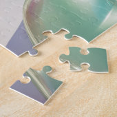 パステルシェードの光沢のあるバレンタインハート垂直方向 ジグソーパズル (側面)