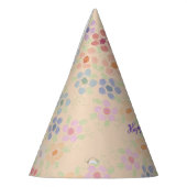 パステルシェードの花の柄 パーティーハット (左)