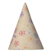 パステルシェードの花の柄 パーティーハット (右)