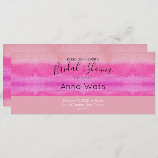 パステルシェードオブピンクの水彩手絵を描形 (正面/裏面)