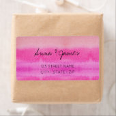 パステルシェードオブピンクの水彩手絵を描形 ラベル (インサイチュ)