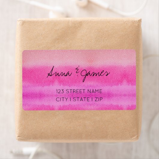 パステルシェードオブピンクの水彩手絵を描形 ラベル (インサイチュ)