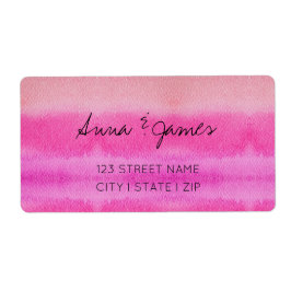パステルシェードオブピンクの水彩手絵を描形 ラベル