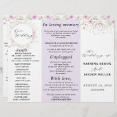 パステルシェードピンクワイルドフローラ結婚式 プログラム (正面/裏面)