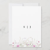 パステルシェード ブラッシュ ピンク ワイルド フローラル ウェディング インビテ 招待状 (裏面)