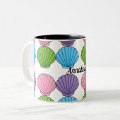 パステルシカラフルアシェルパック |独自の名前を追加 ツートーンマグカップ (正面左)