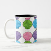 パステルシカラフルアシェルパック |独自の名前を追加 ツートーンマグカップ (左)