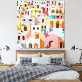 パステルシティスケープ キャンバスプリント (インサイチュ (寝室))
