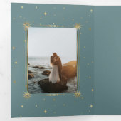 パステルシテラル金ゴールドトリフォールド結婚式招待状 三つ折り招待状 (内部最初)