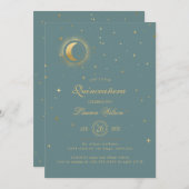 パステルシテリア金ゴールドムーンスターズキンセアニェラ 招待状 (正面/裏面)