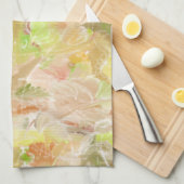 パステルシトラスウォーターカラーデザイナープリントパターン キッチンタオル (四つ折り)
