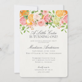 パステルシトラスフローラリトルかわいこちゃんバースデーパーティー 招待状