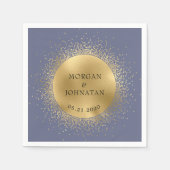 パステルシナル金ゴールドムーン結婚ズナプキンス スタンダードカクテルナプキン (正面)