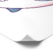 パステルシャークデザインソフトカラーシャークアート ポスター (角)