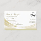 パステルシルク金ゴールドホワイトとロゴとラックスダイヤモンド 名刺 (裏面)