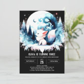 パステルシンプルウルフ誕生日 招待状 (スタンド正面)