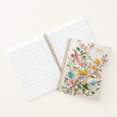パステルシンプルカラーズアンドクリームのフラワーブランチ ノートブック (内部)