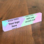 パステルシンプルカラー追加ロゴカスタム文字thr デスクネームプレート (側面)