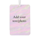 パステルシンプルグリッターカラフルの追加テキスト写真 カーエアーフレッシュナー (裏面)