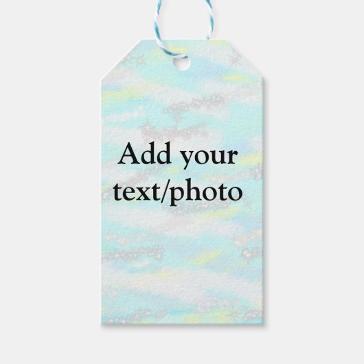 パステルシンプルグリッターカラフルの追加テキスト写真 ギフトタグ (正面)