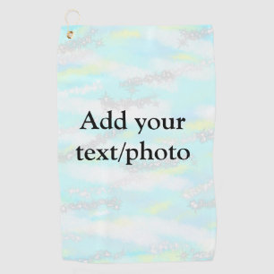 パステルシンプルグリッターカラフルの追加テキスト写真 ゴルフタオル