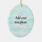 パステルシンプルグリッターカラフルの追加テキスト写真 セラミックオーナメント (右)