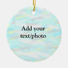 パステルシンプルグリッターカラフルの追加テキスト写真 セラミックオーナメント