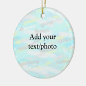 パステルシンプルグリッターカラフルの追加テキスト写真 セラミックオーナメント (左)