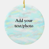 パステルシンプルグリッターカラフルの追加テキスト写真 セラミックオーナメント (裏面)