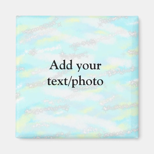 パステルシンプルグリッターカラフルの追加テキスト写真 マグネット (正面)