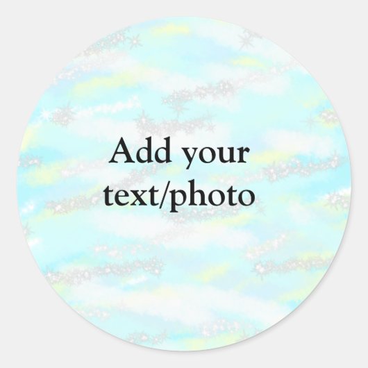 パステルシンプルグリッターカラフルの追加テキスト写真 ラウンドシール (正面)