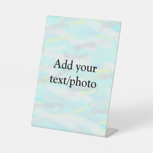 パステルシンプルグリッターカラフルの追加テキスト写真 台座サイン (正面)