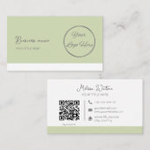 パステルシンプルグリーンQRコーフェミニンド 名刺 (正面/裏面)