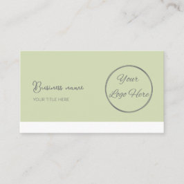 パステルシンプルグリーンQRコーフェミニンド 名刺