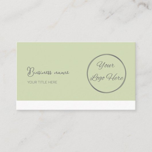 パステルシンプルグリーンQRコーフェミニンド 名刺 (正面)