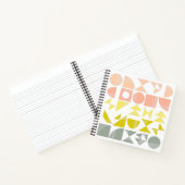 パステルシンプルサンゴの幾何学的な形状のライン ノートブック (内部)