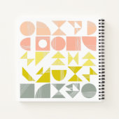 パステルシンプルサンゴの幾何学的な形状のライン ノートブック (裏面)