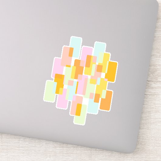 パステルシンプルズイエローオレンジで幾何学的な形状 シール (詳細)