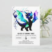 パステルシンプルドラゴンデジタルボーイ誕生日 招待状 (スタンド正面)