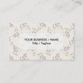 パステルシンプルパープルヴィンテージ植物フローラ 名刺 (正面)