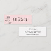 パステルシンプルピンクフローラトレンディー割引 スキニー名刺 (正面/裏面)