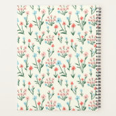 パステルシンプルピンクブルーフラワーパターン プランナー手帳 (裏面)