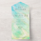 パステルシンプル抽象芸術シカスタムックバー(ユダヤ教の)バル・ミツバー オールインワン招待状 (内側)