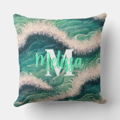 パステルシンプル海波モノグラムの クッション (裏面)