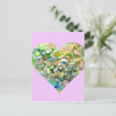 パステルシーガラスハートインピンク ポストカード (スタンド正面)