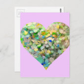 パステルシーガラスハートインピンク ポストカード (正面/裏面)
