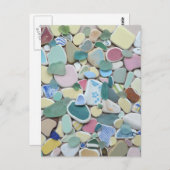 パステルシーグラスビーチガラスアートフォト陶器 ポストカード (正面/裏面)