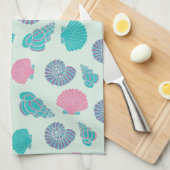 パステルシーシェルパターン1 キッチンタオル (四つ折り)